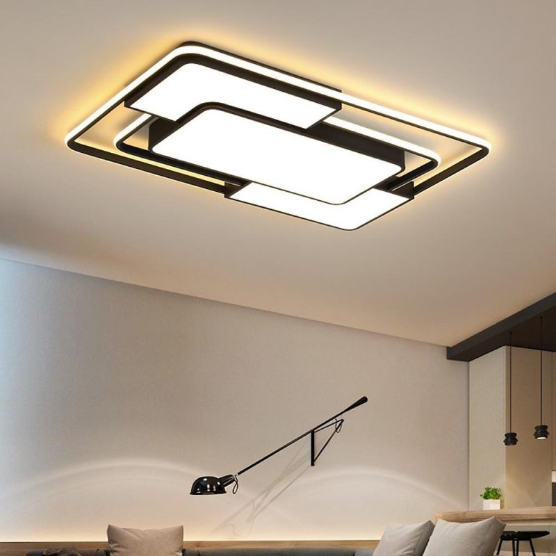 TRECH823263 Square LED Geometric Overlay Flush Mount Ceiling Light for Bedroom - Image 8