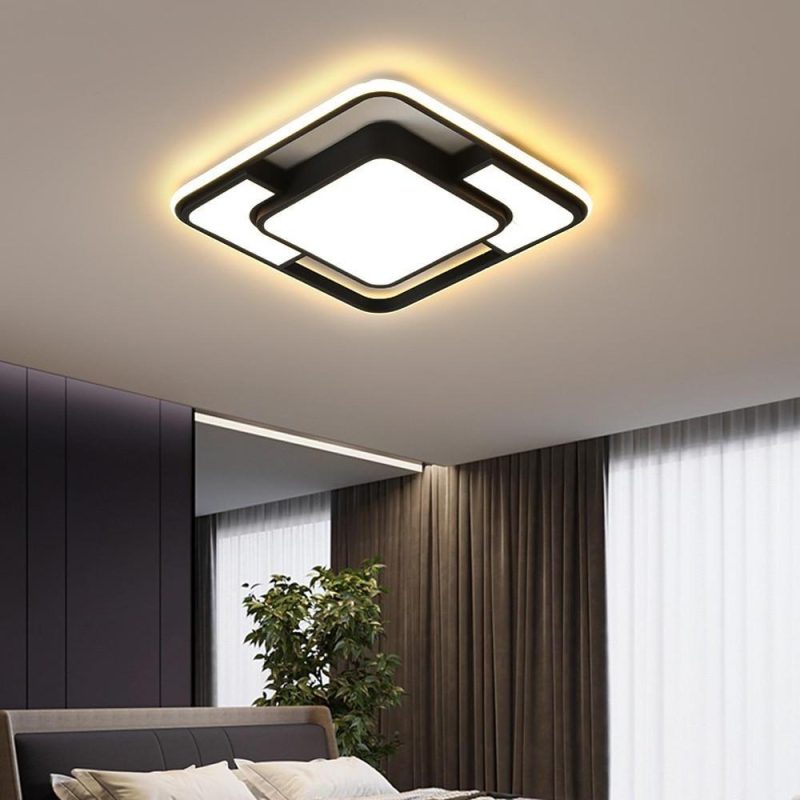 TRECH823263 Square LED Geometric Overlay Flush Mount Ceiling Light for Bedroom - Image 6