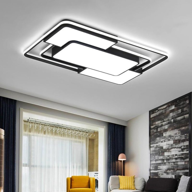 TRECH823263 Square LED Geometric Overlay Flush Mount Ceiling Light for Bedroom - Image 5