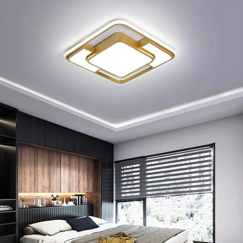 TRECH823263 Square LED Geometric Overlay Flush Mount Ceiling Light for Bedroom - Image 7